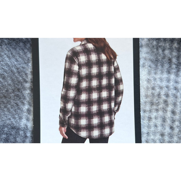 Eddie Bauer Women's Black and Cream Microfleece Shirt Jacket L - Picture 4 of 5